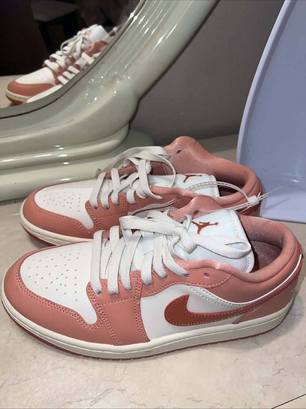 New Never Used Jordan AJ 1 Low Women’s Size 8 Coral Pink White (no box)